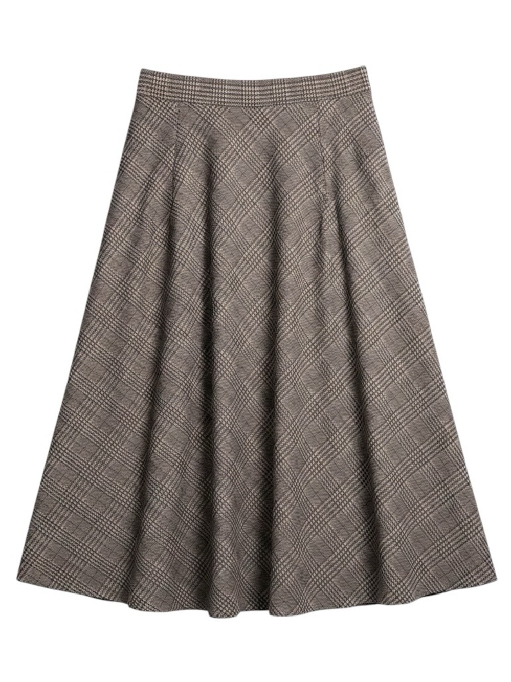 Halara Brown Houndstooth Plaid Midi Skirt NWT Size Large